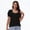Black, variant on Women's Square Neck Ruffle Short Sleeve T-Shirt, S-3XL