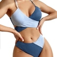 thumbnail image 2 of Women Sexy Wrap Bikini Swwimsuit Sets Criss-Cross Color Block Tie Back Top Cutout Thong Bathing Suit 2 Piece, 2 of 5