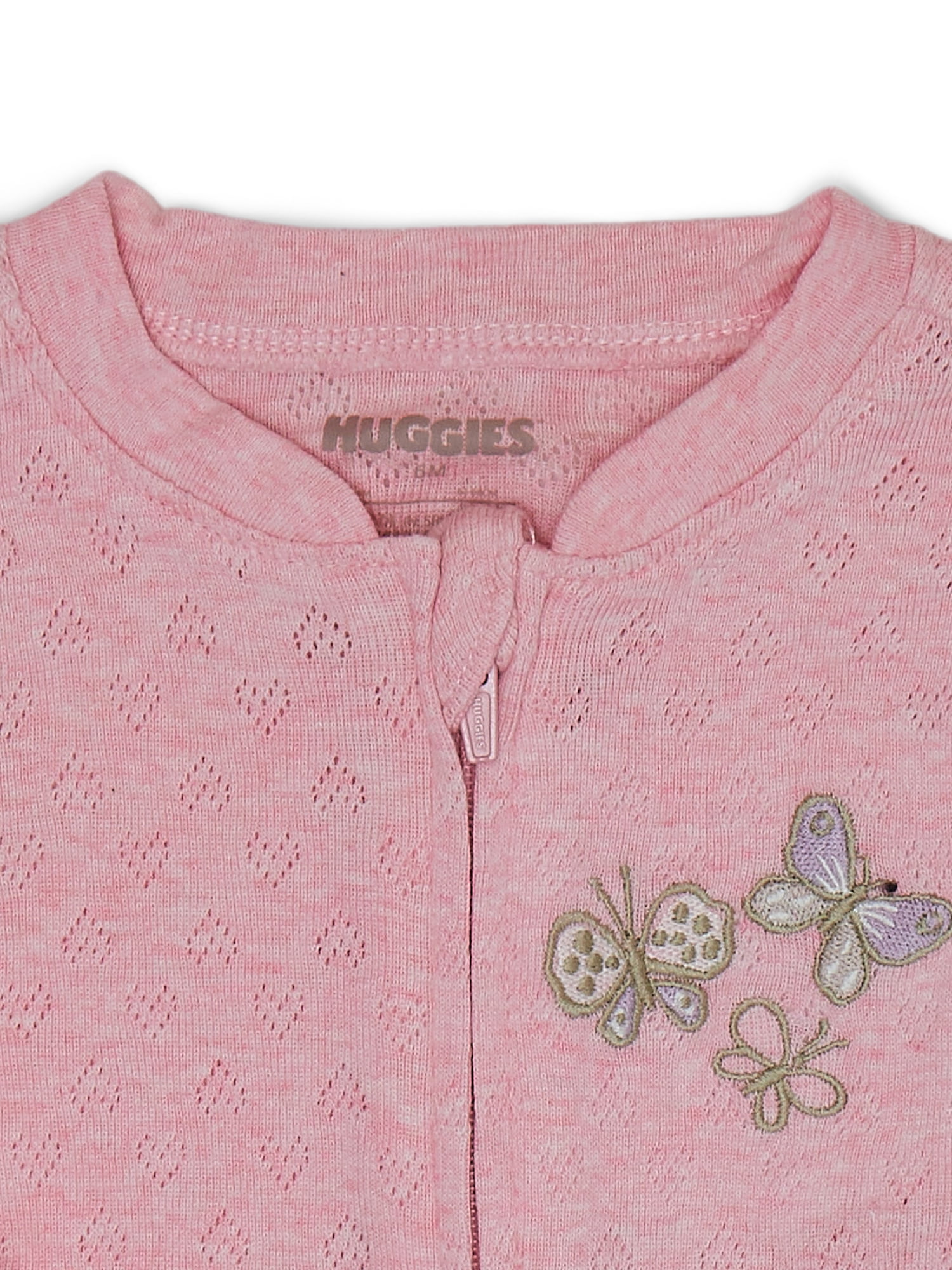Huggies Baby Girl Butterfly Organic Cotton Sleep and Play, Sizes NB-9M