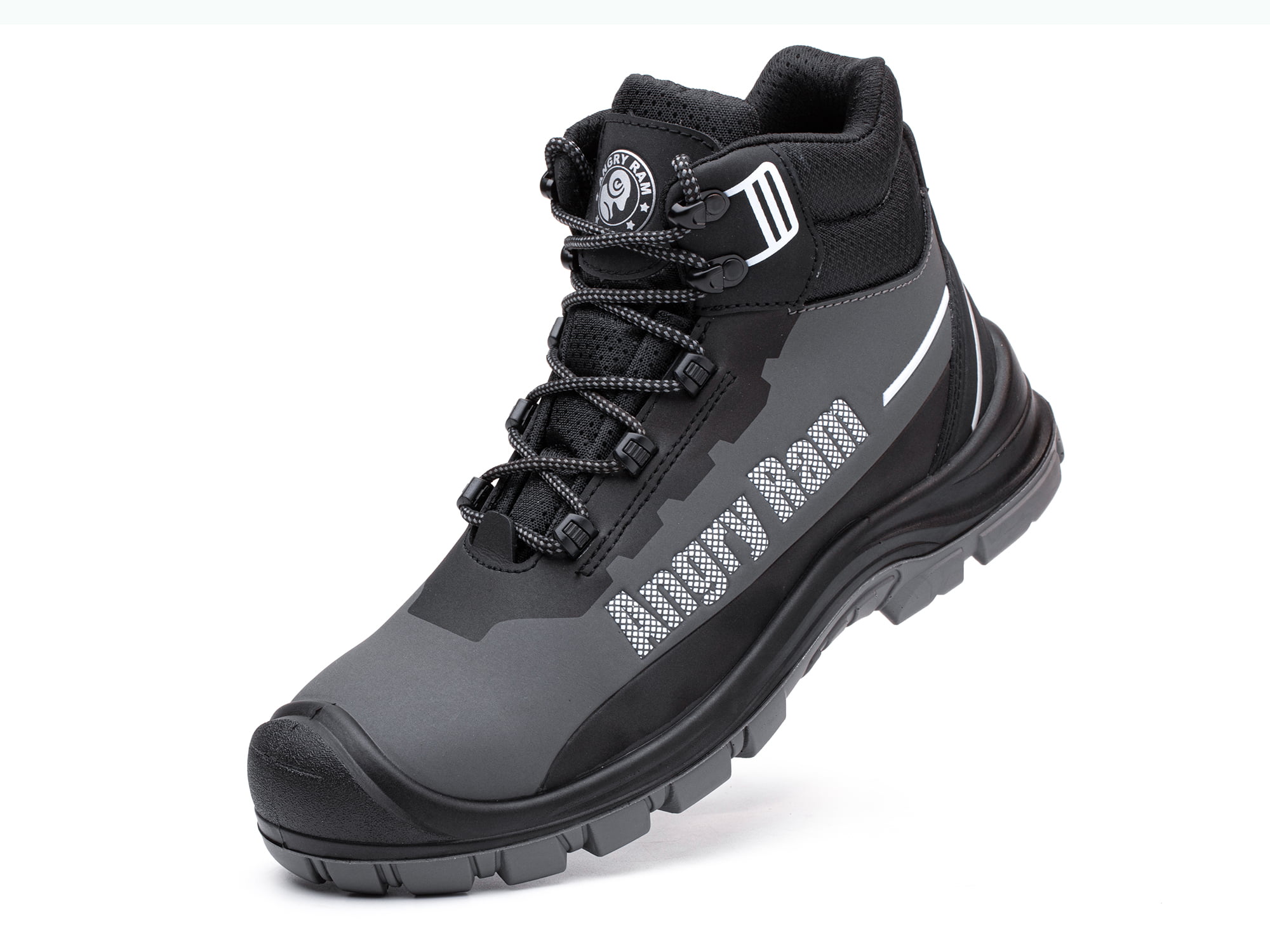 ANGRYRAM Steel Toe Boots for Men Women Waterproof Work Boots Indestructible Construction Puncture Proof Lightweight Slip Resistant Working Shoes 