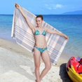 thumbnail image 7 of Dreamtimes Beach Towels Purple White Plaid Camping Towels Sand Free Beach Towel, 30"x60" Large Beach Towels Quick Dry Bath Travel Towels Pool Yoga Beach Mat for Men Women, 7 of 7