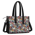 thumbnail image 2 of Teacher Tote Bag,Baseball Football Pattern Teacher Utility Tote Bag,Large Work Tote Bags for Women with Multiple Pockets,Top Zipper Closure,13.8x10.6x6.7 Inch, 2 of 5