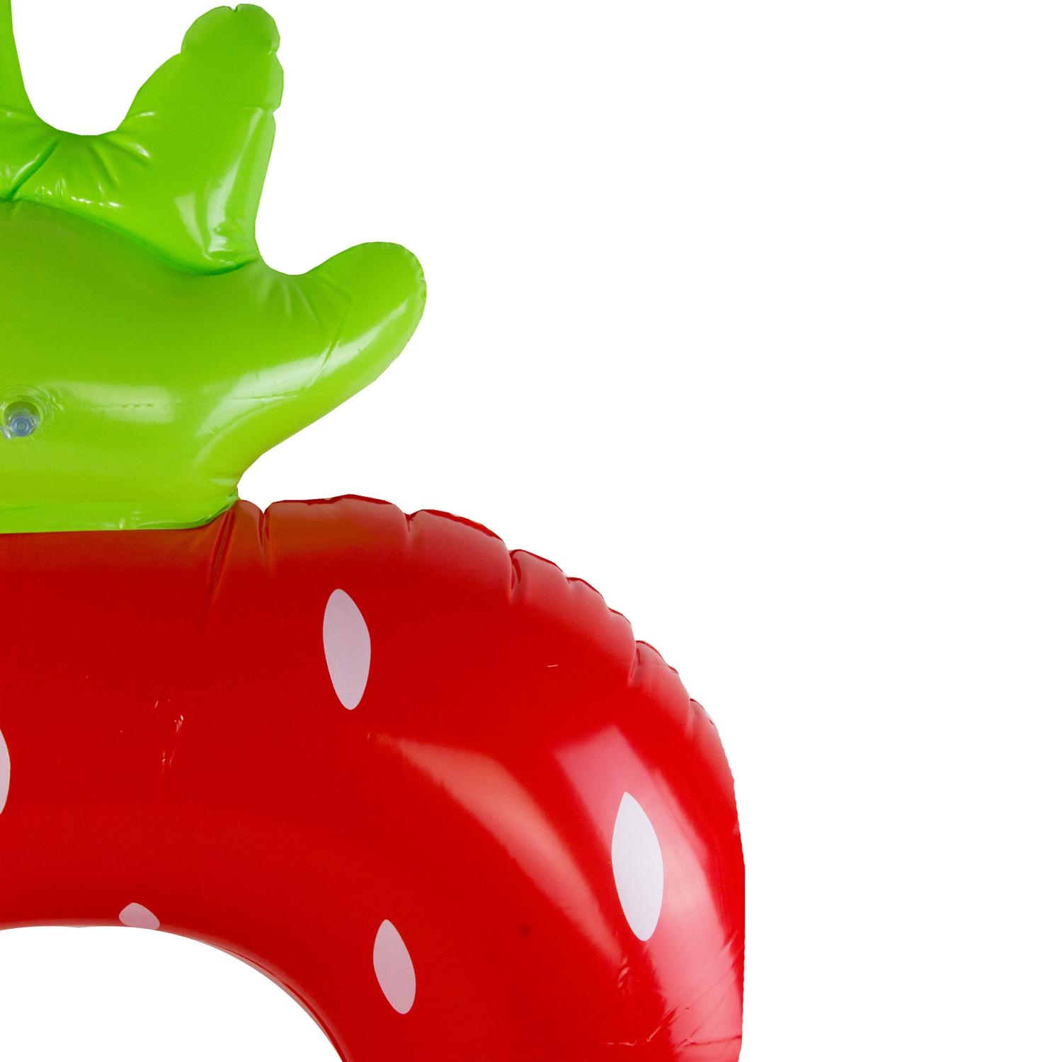 72.5" Red, White and Green Inflatable Strawberry Shaped Swimming Pool