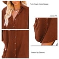 thumbnail image 5 of Blusa de gran tamaño Turn Down Collar Button Up Manga Larga Loose Fit Corded Velveteen Camisa Las Mujeres para Viajes Diarios, 5 of 5
