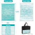 thumbnail image 2 of Findosom 9'x12' Waterproof Stripe Outdoor Rug, Foldable Reversible Plastic Straw Rug, Large Patio Rug for Outdoors, RV, Patio, Backyard, Deck, Picnic, Beach, Camping Blue, 2 of 6