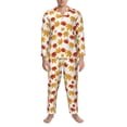 thumbnail image 3 of Susaid Maple Leaf Print Men's Long Sleeve Pajama Set, Two-Piece Button-Down Loungewear PJs Set, Comfortable Sleepwear for Relaxation-XX-Large, 3 of 7