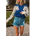 thumbnail image 2 of Pulls pour Femmes Décontractés Imprimé Léopard Patchwork Manches Longues Pull Tricoté Court, 2 of 6