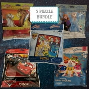 Kids Puzzle-On-The-Go 5 Pack (Frozen, Lion King, Cars, Baby Shark, & Toy Story)
