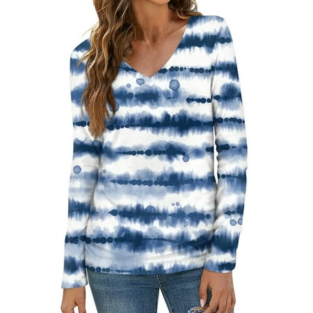 DBAIXID Long Sleeve Tshirt Shirts for Women Vintage Floral Print Button Down Henley Tops Casual Loose Comfy Fall Blouses 2024 Hot Pink 3XL