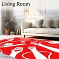thumbnail image 2 of ODIKA 2'x3' Machine Washable Non-Slip Area Rug, Nostalgic Sports Equipment Vintage Athletic Gear High Traffic Rug with Pad, Red, 672906, 2 of 8