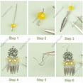 thumbnail image 4 of 1 Box DIY 8 Pairs Bohemian Style Chandelier Charms Earrings Making Kit Boho Dream Catcher Charm Feather Leaf Charms Faceted Glass Beads, 4 of 9