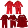thumbnail image 4 of Pijamas de franela a juego para niños, ropa de tartán rojo Unisex para bebé, niño y niña, conjunto de pijamas de manga larga para Familia, niños y niñas, Navidad, Invierno, 4 of 4