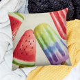 thumbnail image 2 of Orinice   Summer Pillow Covers   Watermelon Blueberry Rainbow Ice Lolly Decorative Throw Pillow Case Cushion Cover  ome Decor for Bedroom Sofa Living Room Couch Chair Outdoor 18x18in, 2 of 5
