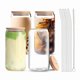 thumbnail image 1 of Vaso de Lata de Cerveza con Tapas de Bambú y Pajitas de Vidrio, Paquete de 4 Vasos de 16 Oz con Tapas y Pajitas, Vasos de Vidrio en Forma de Lata, 1 of 5