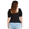thumbnail image 3 of Blusa Roman Fashion Escote Cuadrado Tallas Extras 1823 Negro Talla 38, 3 of 6