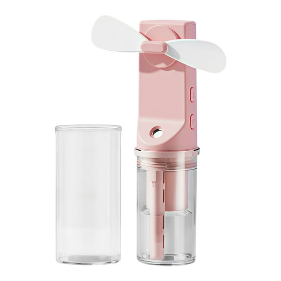 Handheld Mist Fan, Mini Spray Fan, Portable Personal Fan with 4 Gear Modes, Type-C Charging Cable for Outdoor Summer, Pink
