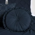 thumbnail image 4 of Chezmoi Collection Sydney 7-Piece Pinch Pleat Comforter Set, Lightweight Pintuck Bedding for All Season, Full, Midnight Blue, 4 of 9