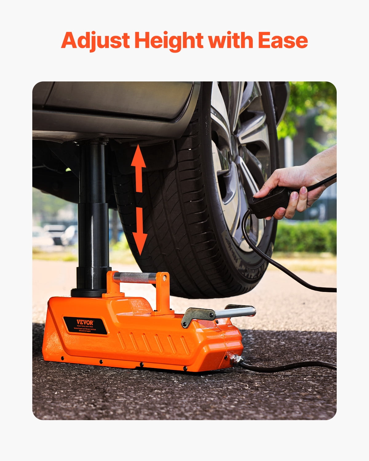 VEVOR Electric Car Jack, 15 Tons /33000 lbs, Adjustable Electric Scissor Jack with High Load Capacity,12V Dual-Powered Tire Change Replacement with LED Light,Portable Jack kit for Sedan,SUV,Truck