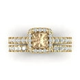 thumbnail image 2 of Clara Pucci 18K Yellow Gold Princess Cut 0.75Ct Synthetic Yellow Moissanite Engagement Ring + Matching Band - Luxury Box Included, 2 of 7