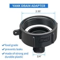 thumbnail image 5 of EROCK 2 PC Hose Drain Plug Connector Tote Tank Adapter 275 330 G IBC Garden 2''NPS, 5 of 8