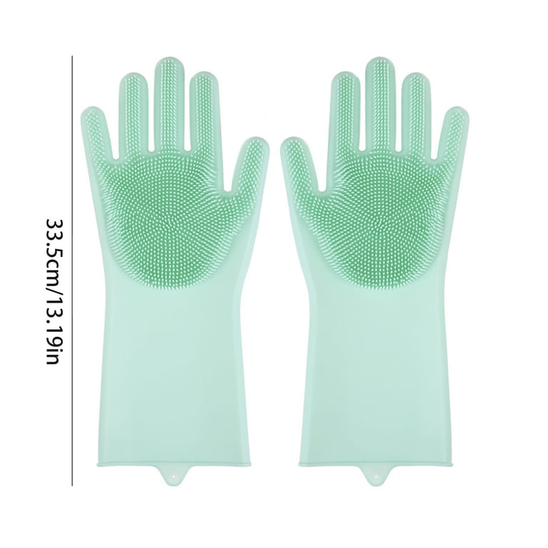 Surubping Multipurpose Silicone Dish Gloves Reusable Heat Resistant Scrubbing ...