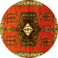 thumbnail image 1 of Ahgly Company Machine Washable Indoor Round Persian Yellow Traditional Area Rugs, 6' Round, 1 of 4