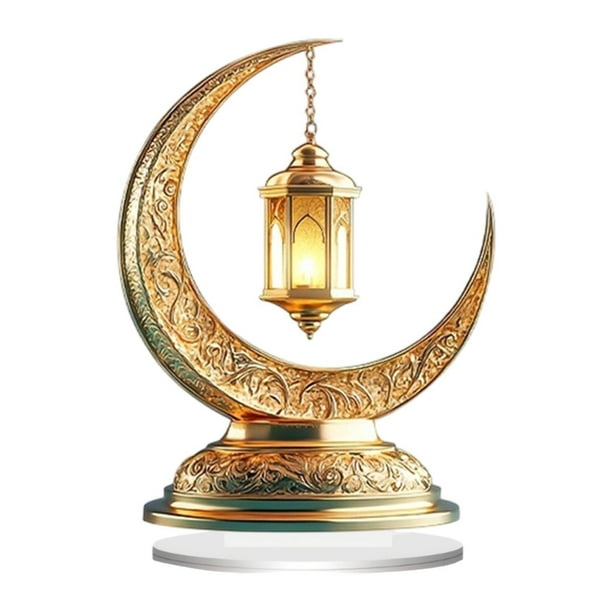 Luz de luna de Ramadán Eid Mubarak Luz de noche Adorno decorativo Luz de noche de escritorio Estilo D