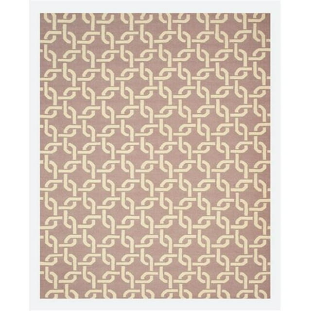 EORC TLNK1PP 7.75 x 9.75 ft. Purple Handmade Wool Links Dhurrie Rug
