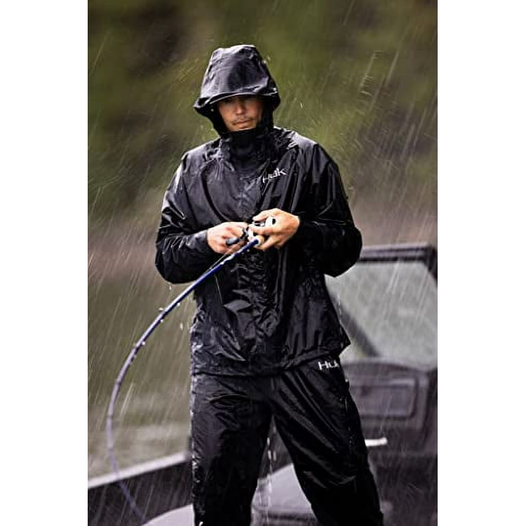 Huk Men's Gunwale Rain Water & Wind Proof Jacket, Black, Small