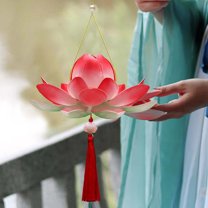 XOAIHY Children's Lanterns – Glowing Ancient Style Lotus Flower Hangings for Mid-Festival Celebrations – Ideal Material Package for Crafting Beautiful Decorations for Kids