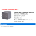 thumbnail image 2 of Ignition Relay - Compatible with 1999 Chevy K1500 Suburban, 2 of 2