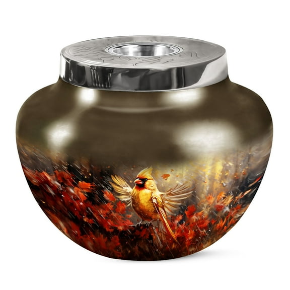 KARYLIZ Cardinal Bird Large Urns - Cremation Urns For Ashes For Women - Memorial Urns For Human Ashes - Urns For Human Ashes Adult Male Dad - Urn For Ashes Adult Female - Urn For Mom 10 Inch