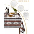 thumbnail image 3 of Red Boho Tablecloth Rectangle Table Cloth 60x102, Waterproof Tablecloth Outdoor Table Cloth, Southwestern Ethnic Aztec Retro Geometric Washable Table Cover for Kitchen Dinning Party, 3 of 8