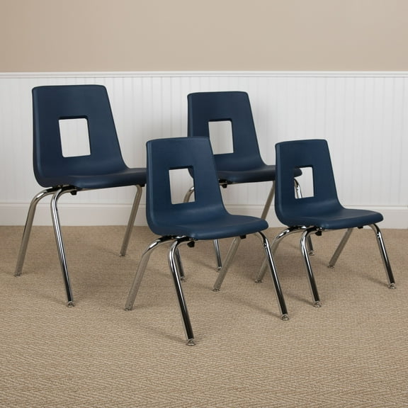 Emma   Oliver Navy Student Stack School Chair - 12-inch