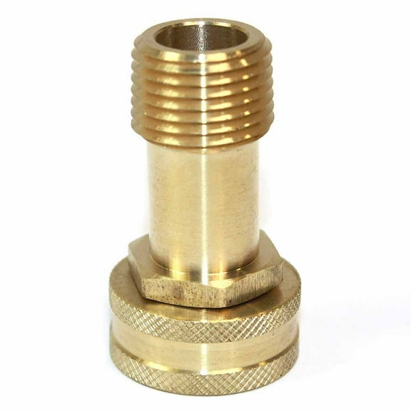 Interstate Pneumatics FGF108 (1) 3/4" GHT Female x 1/2" Male NPT Hose Swivel Fitting - FGF108