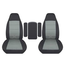 Fits 1999-2001 Ford F-150-250-350 Velour Seat Covers w One per Seat   Center:Black Silver