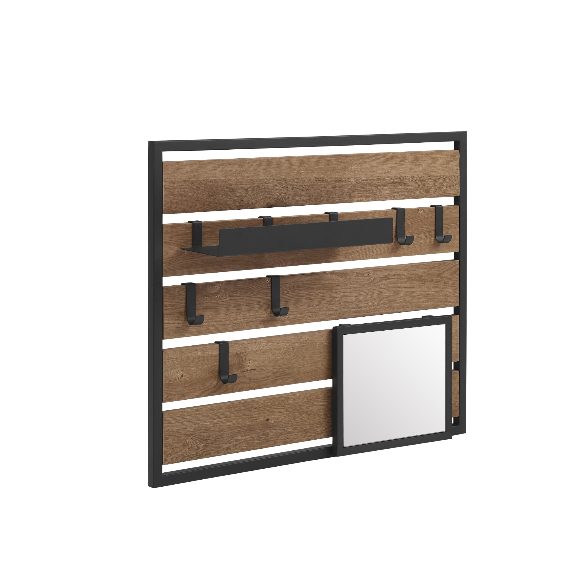 Walker Edison 25” Urban Industrial Slatted Wall Organizer, Knotty Driftwood