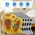 thumbnail image 4 of Sunflower Bee Cooling Blanket,Lightweight Breathable Summer Throw Blanket with Double Sided Cold Effect,Black White Lattice Yellow Floral Flower Picnic Blankets Bed Sheet for Hot Sleepers 60"x80", 4 of 8