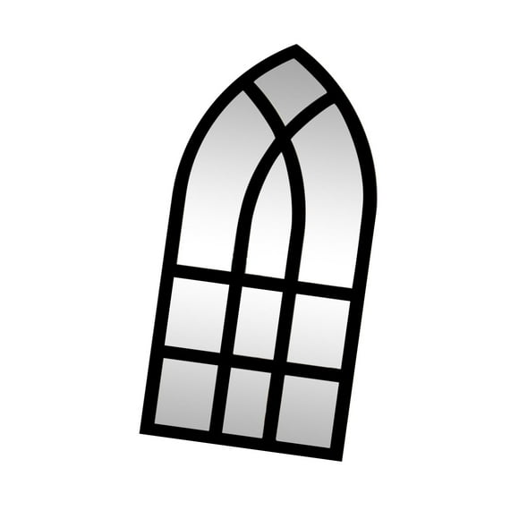 Espejo de pared con ventana arqueada, espejo de pared arqueado para dormitorio, decoración de pared del hogar, espejo extraíble, decoración de pared, negro