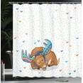 thumbnail image 4 of Ambesonne Moose Shower Curtain, Retro Antlers Animal Art, 69"Wx75"L, Multicolor, 4 of 5