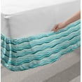 thumbnail image 2 of Abstract Bed Skirt, Horizontal Waves Curved Stripes in Aquatic Tones Feeling, Elastic Bedskirt Dust Ruffle Wrap Around for Bedding Decor, 4 Sizes, Seafoam Teal, by Ambesonne, 2 of 2