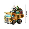 thumbnail image 3 of SLYNSHome Cartoon Christmas Truck Toys Hanging Decoration - 3.1 inch - Xmas Pendant Christmas Tree Engineering Vehicle Acrylic Ornaments (Penguin), 3 of 6