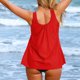 thumbnail image 5 of Traje de baño de 2 piezas para mujer, trajes de baño para mujer, traje de baño bikini de color liso sin espalda con tirantes para mujer, traje de baño de nailon para mujer, 5 of 5