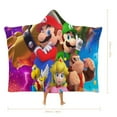 thumbnail image 2 of Super Mario Bros Luigi Movie Soft Wearable Blanket Hoodie Hooded Blanket Warm Decor Gift For Kids Adult For Sofa Bed Office, 2 of 7