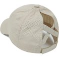 thumbnail image 2 of Womens Criss Cross Ponytail Hat Baseball Cap High Messy Bun Ponycap Hats Quick Drying Mesh Hat, 2 of 7