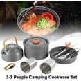 thumbnail image 2 of 10Pcs Camping Cookware Mess Kit, Lightweight Camping Kitchen Pots and Pans Set, Portable Camping Essentials for Backpacking, Camping Cooking Hiking and Picnic, 2 of 5
