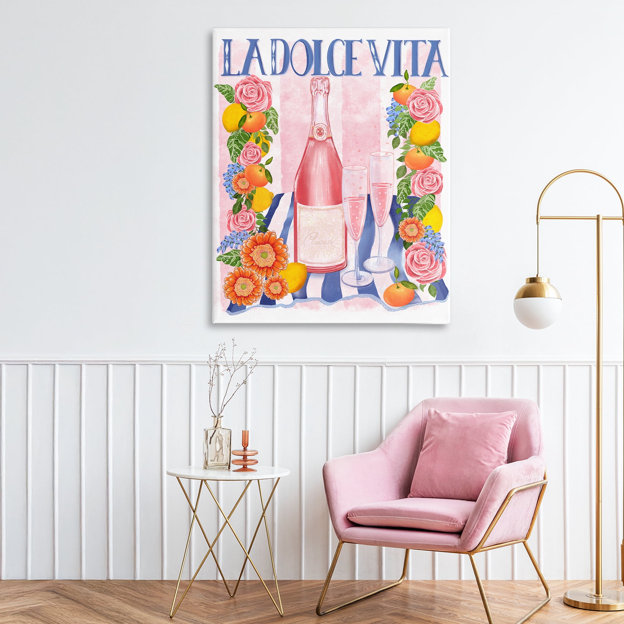 Stupell Industries Pink Champagne Picnic Canvas Wall Art, design by Lori Mosley