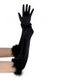 thumbnail image 5 of Fgnfyis Women Long Opera Party Gloves 1920s Satin Style Stretch with Feather Trim for Themed Events And Black, 5 of 6