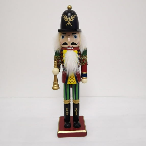 12 inch Height Wooden Nutcracker Soldier Ornaments Handcraft Trumpet