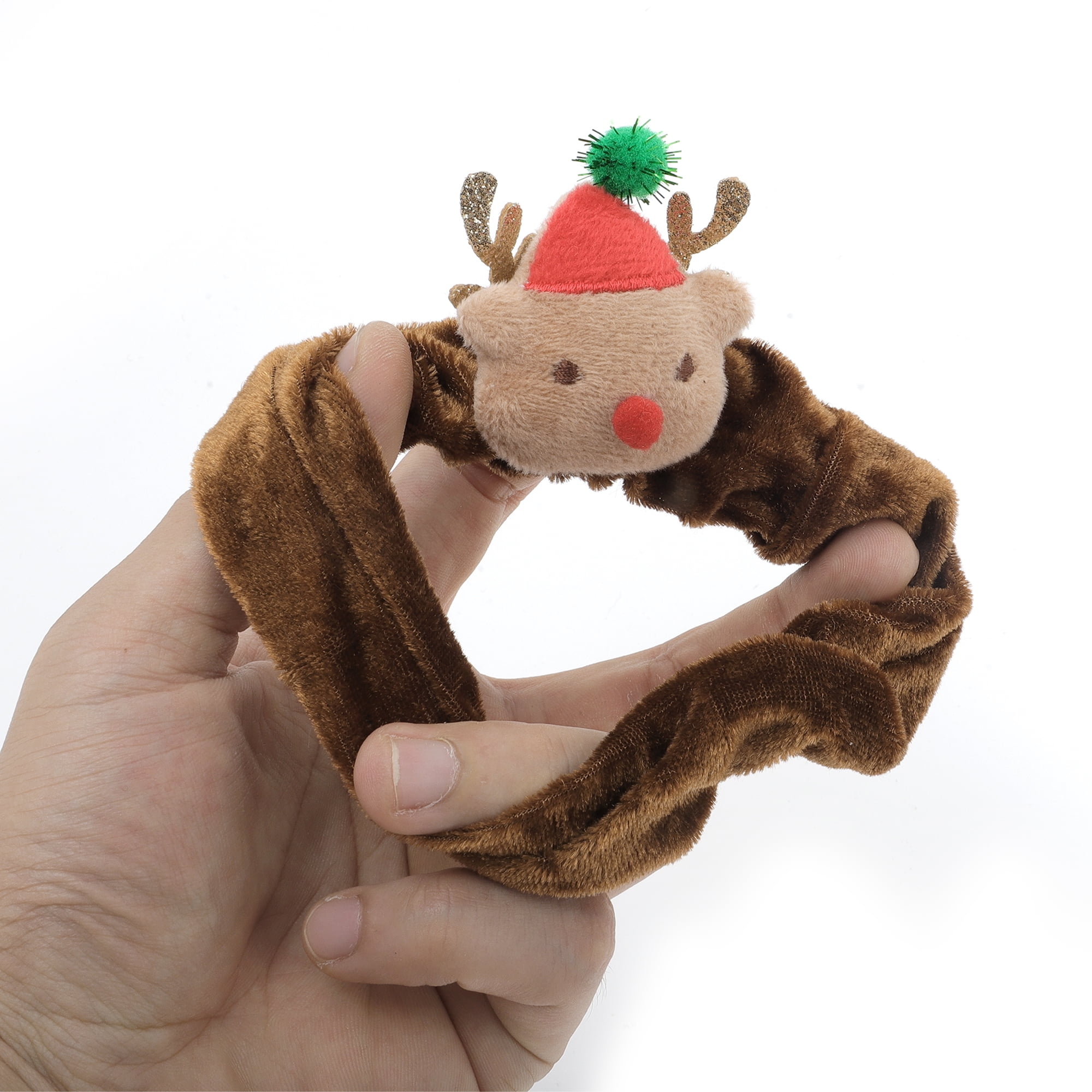 NOMADIC NOOK Christmas Hair Hair Ties 6 Pcs Brown Red White Green